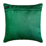 Ho Ho Cheer - Green Silk Decorative Throw Cushion Cover