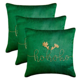 Ho Ho Cheer - Green Silk Decorative Throw Cushion Cover