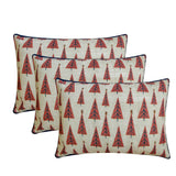 Jolly Tree - Red Jacquard Decorative Lumbar Cushion Cover