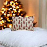 Jolly Tree - Red Jacquard Decorative Lumbar Cushion Cover