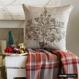 Deco Flake - Gold Jacquard Decorative  Throw Cushion Cover