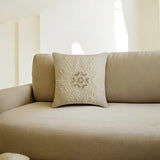 Pearl Flake - Beige Linen Decorative Throw Cushion Cover