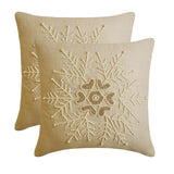 Pearl Flake - Beige Linen Decorative Throw Cushion Cover