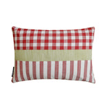 Red Merry Grid Lumbar Cushion Cover