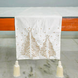 Gold Twilight Pine - Gold Silk Decorative Table Runner