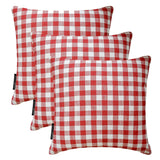 Checkmate Red - Red Cotton Decorative Throw Cushion Cover