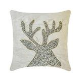 Sequined Antlers Throw Cushion Cover
