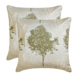 Frosted Fir - Green Jacquard Decorative Throw Cushion Cover