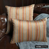 Stripe Flow Orange - Orange Velvet Stripes Throw Cushion Cover