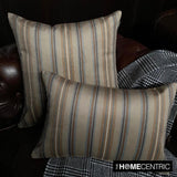 Linear Stripe Beige - Beige Velvet Striped Oblong Lumbar Cushion Cover