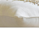 Gold Starry Fir - White & Gold Silk Decorative Lumbar Cushion Cover