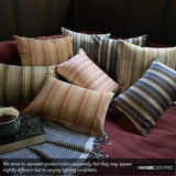 Linear Stripe Olive - Green Velvet Striped Oblong Lumbar Cushion Cover