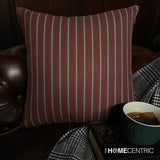 Linear Plush - Red Cotton Stripes Throw Cushion Cover