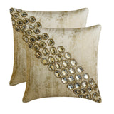 Crystalline Aura - Gold Velvet Foil Handmade Throw Cushion Cover