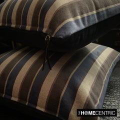 Linear Stripe Blue - Blue Velvet Striped Lumbar Cushion Cover