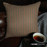 Linear Plush Green Throw Cushion Cover