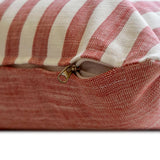 Stripe Plush Red - Red Cotton Decorative Throw Cushion Cover