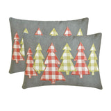 Christmas Magic - Gray Linen Decorative Lumbar Cushion Cover