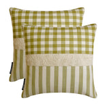 Elf Mischief - Green Cotton Handmade Throw Cushion Cover