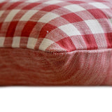 Holiday Merry - Red Cotton Christmas Checkered, Merry Lumbar Cushion Cover