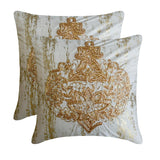 Shimmer Ornament - Gold Velvet Decorative Throw Cushion Cover