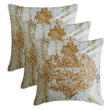 Shimmer Ornament - Gold Velvet Decorative Throw Cushion Cover