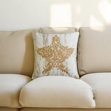 Xmas Star - Gold Velvet Handmade Throw Cushion Cover