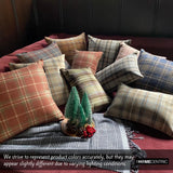 Plaidflow Terracotta - Red Velvet Winter Plaid Lumbar Cushion Cover
