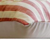 Snowflake Check - Red Cotton Christmas Snowflake Throw Cushion Cover