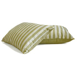 Lush Lines Verde - Green Cotton Decorative Lumbar Cushion Cover