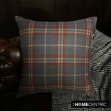 Plaidscape Blue - Blue Velvet Winter Plaid  Throw Cushion Cover