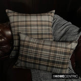 Plaidscape Gray - Gray Velvet Winter Plaid  Throw Cushion Cover