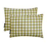 Grid Loom Verde - Green Cotton Decorative Lumbar Cushion Cover