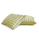 Grid Loom Verde - Green Cotton Decorative Lumbar Cushion Cover