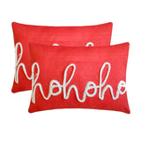 Holiday Ho Ho - Red Suede DecorativeHo Ho Ho Lumbar Cushion Cover