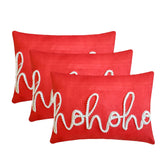 Holiday Ho Ho - Red Suede DecorativeHo Ho Ho Lumbar Cushion Cover