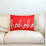 Holiday Ho Ho - Red Suede DecorativeHo Ho Ho Lumbar Cushion Cover