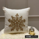 Gilded Frost - Gold Linen Handmade Throw Cushion Cover