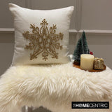 Gilded Frost - Gold Linen Handmade Throw Cushion Cover