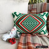 Casablanca Noel - Red & Green Jacquard Decorative Lumbar Cushion Cover