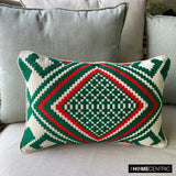 Casablanca Noel - Red & Green Jacquard Decorative Lumbar Cushion Cover