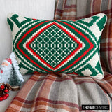 Casablanca Noel - Red & Green Jacquard Decorative Lumbar Cushion Cover