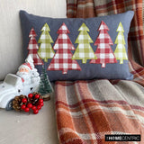 Christmas Magic - Gray Linen Decorative Lumbar Cushion Cover