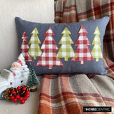 Christmas Magic - Gray Linen Decorative Lumbar Cushion Cover