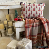 Jolly Tree - Red Jacquard Decorative Lumbar Cushion Cover