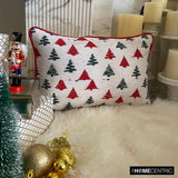 Merry Pine - Green & Red Jacquard Decorative Lumbar Cushion Cover