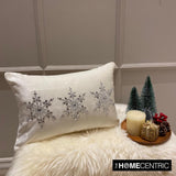 Shimmer Frost - White Velvet Decorative Lumbar Cushion Cover