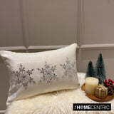 Shimmer Frost - White Velvet Decorative Lumbar Cushion Cover