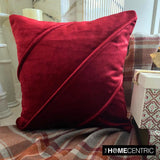 Red Merry - Red Velvet Decorative Throw  Cushion Cover