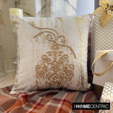 Luxe Ornament - Gold Velvet Decorative Throw  Cushion Cover